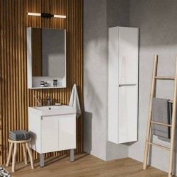 Тумба с раковиной Aquaton Сканди Doors 55 белый глянец, белый матовый