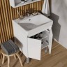 Тумба с раковиной Aquaton Сканди Doors 55 белый глянец, белый матовый