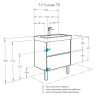 Тумба под раковину Aquaton Сканди 70 белая, дуб верона